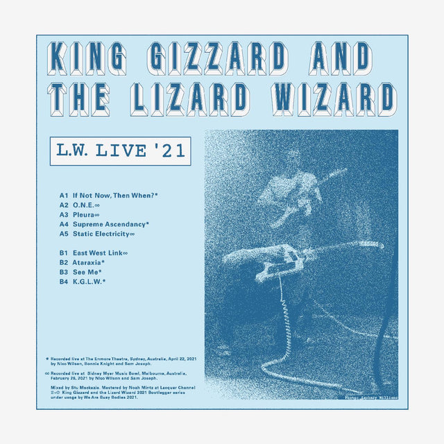 King Gizzard &amp; The Lizard Wizard - LW ​​en vivo en Australia (Ranura invertida en vinilo transparente) [Vinilo]