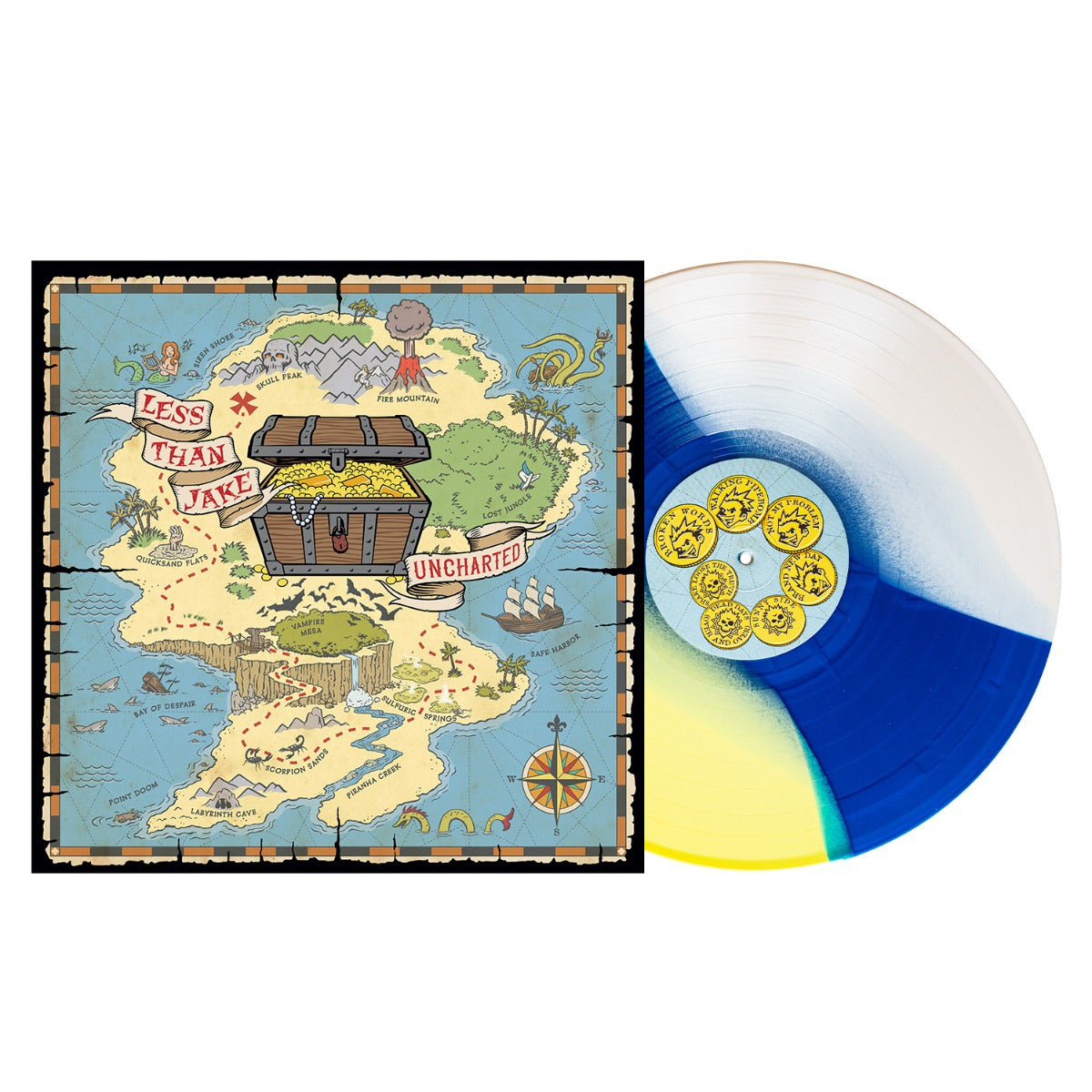 LESS THAN JAKE - Uncharted (Indie Exclusive, Easter Yellow/Blue/Bone Tri-Stripe Colored Vinyl) [Vinyl]