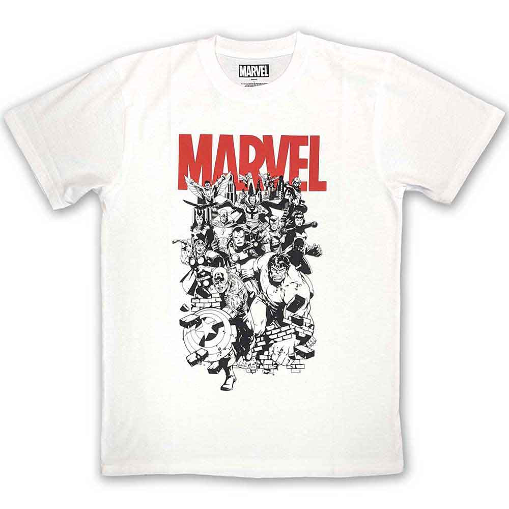 Marvel Comics - Personajes en blanco y negro [Camiseta]
