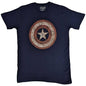 Marvel Comics - Camiseta con escudo bordado del Capitán América