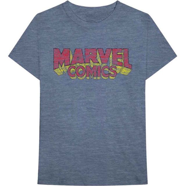 Marvel Comics - Camiseta con el logotipo desgastado