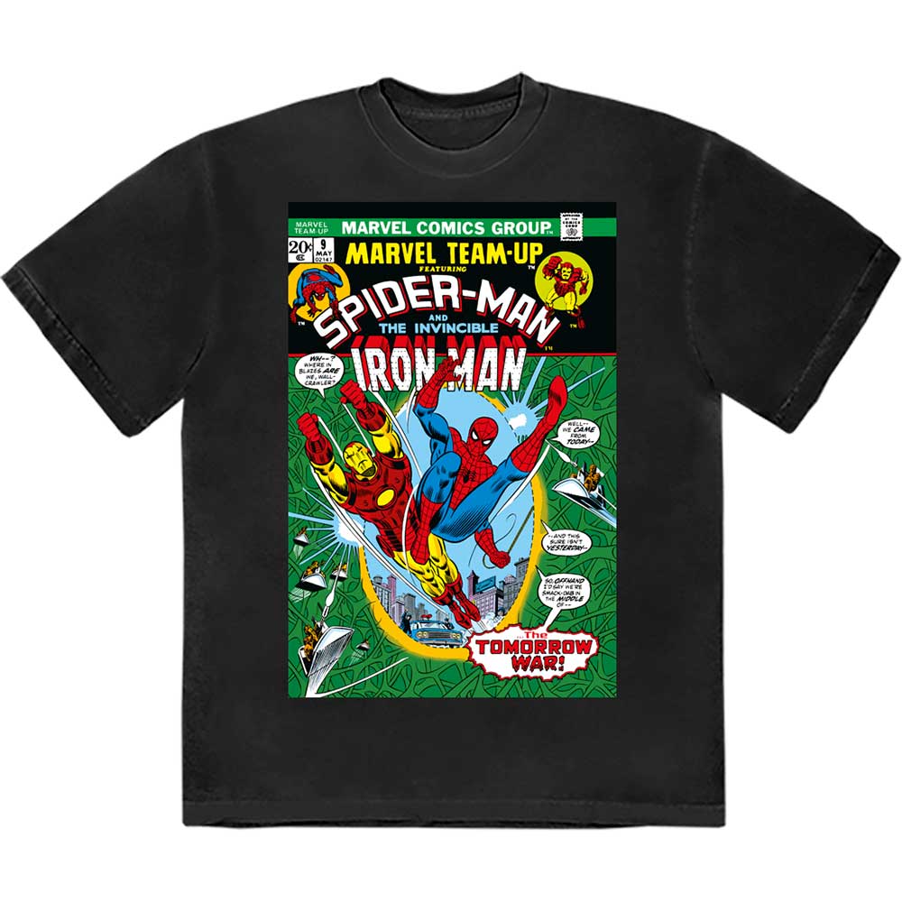 Marvel Comics - Portada del cómic Spiderman y Iron Man [Camiseta]