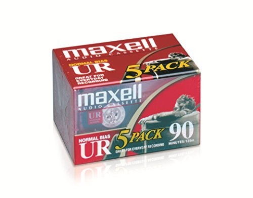 Maxell 108562 UR-90 5PK Normal Bias Audio Cassettes 90 Minute With Cases 5 Pack [Cassette]