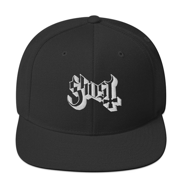 MerchMoment - Ghost Classic Logo White Embroidered Snap Back Hat []