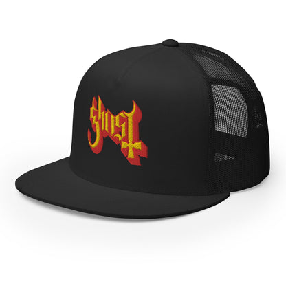 MERCHMOMENT Ghost Embroidered Logo Trucker Hat [Apparel]