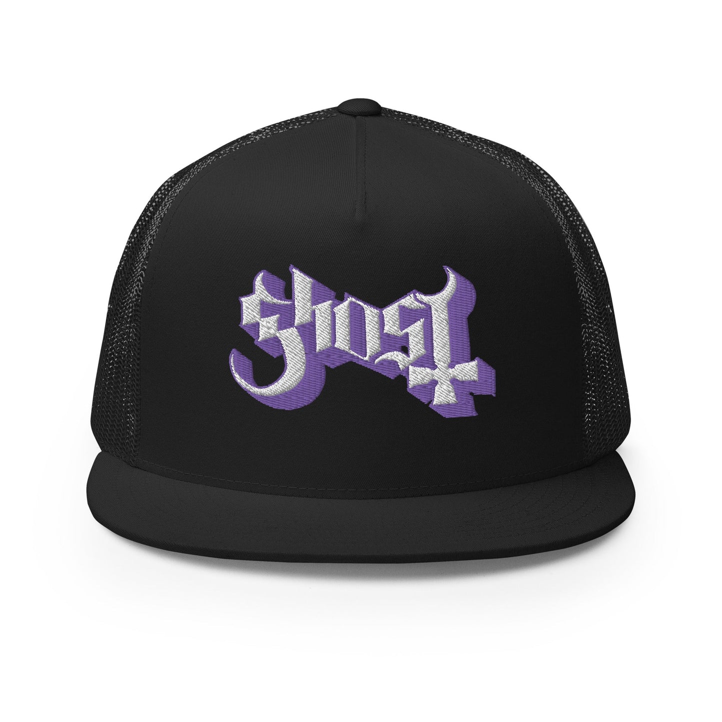 MERCHMOMENT Ghost Purple Logo Embroidered Trucker Hat [Apparel]