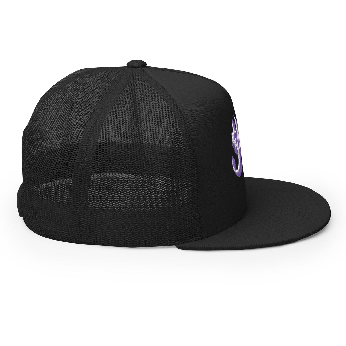 MERCHMOMENT Ghost Purple Logo Embroidered Trucker Hat [Apparel]