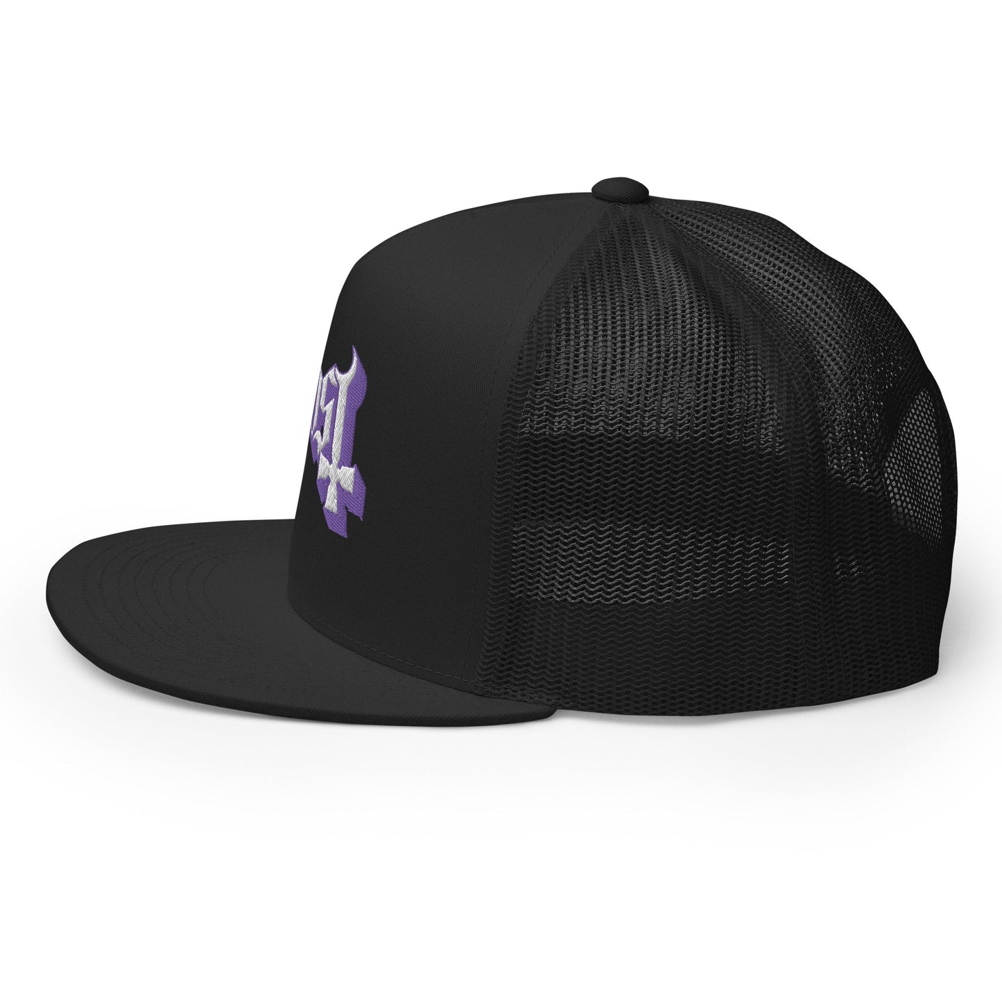MERCHMOMENT Ghost Purple Logo Embroidered Trucker Hat [Apparel]
