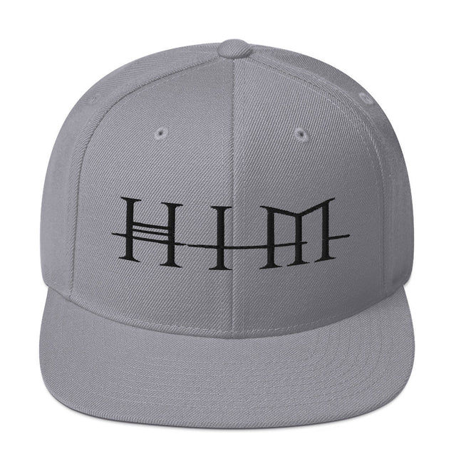 MerchMoment - HIM Classic Logo Grey Embroidered Snap Back Hat []