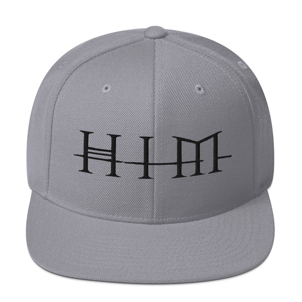 MERCHMOMENT HIM Classic Logo Grey Embroidered Snap Back Hat [Apparel]