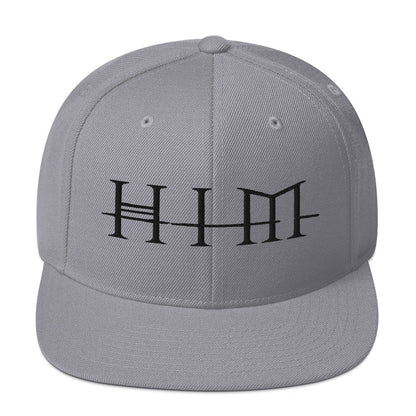 MERCHMOMENT HIM Classic Logo Grey Embroidered Snap Back Hat [Apparel]