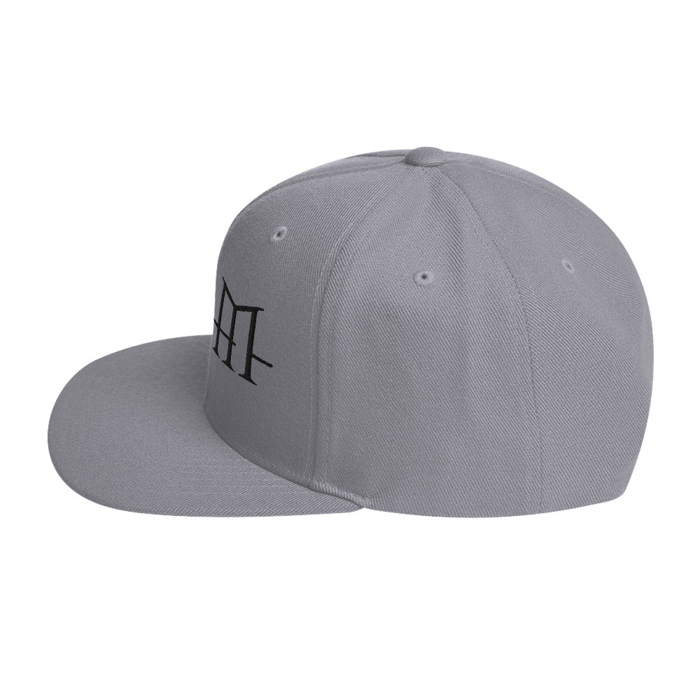 MERCHMOMENT HIM Classic Logo Grey Embroidered Snap Back Hat [Apparel]
