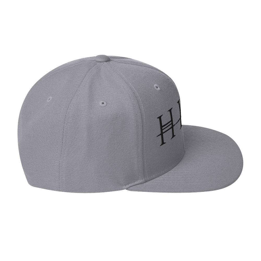 MERCHMOMENT HIM Classic Logo Grey Embroidered Snap Back Hat [Apparel]