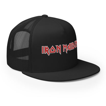 MERCHMOMENT Iron Maiden Classic Logo Embroidered Trucker Hat [Apparel]