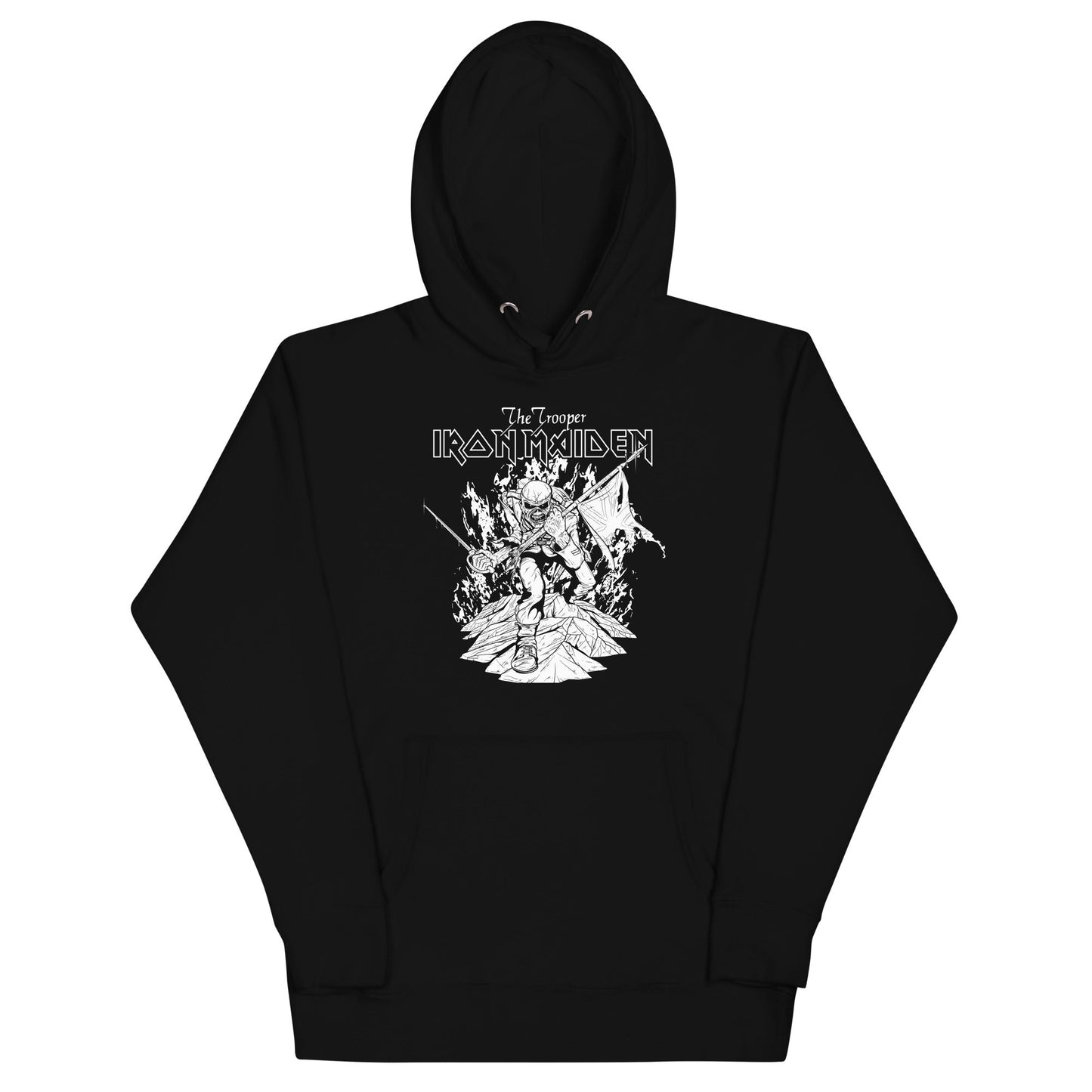 MERCHMOMENT Iron Maiden - Trooper Black and White Hoodie [Apparel]
