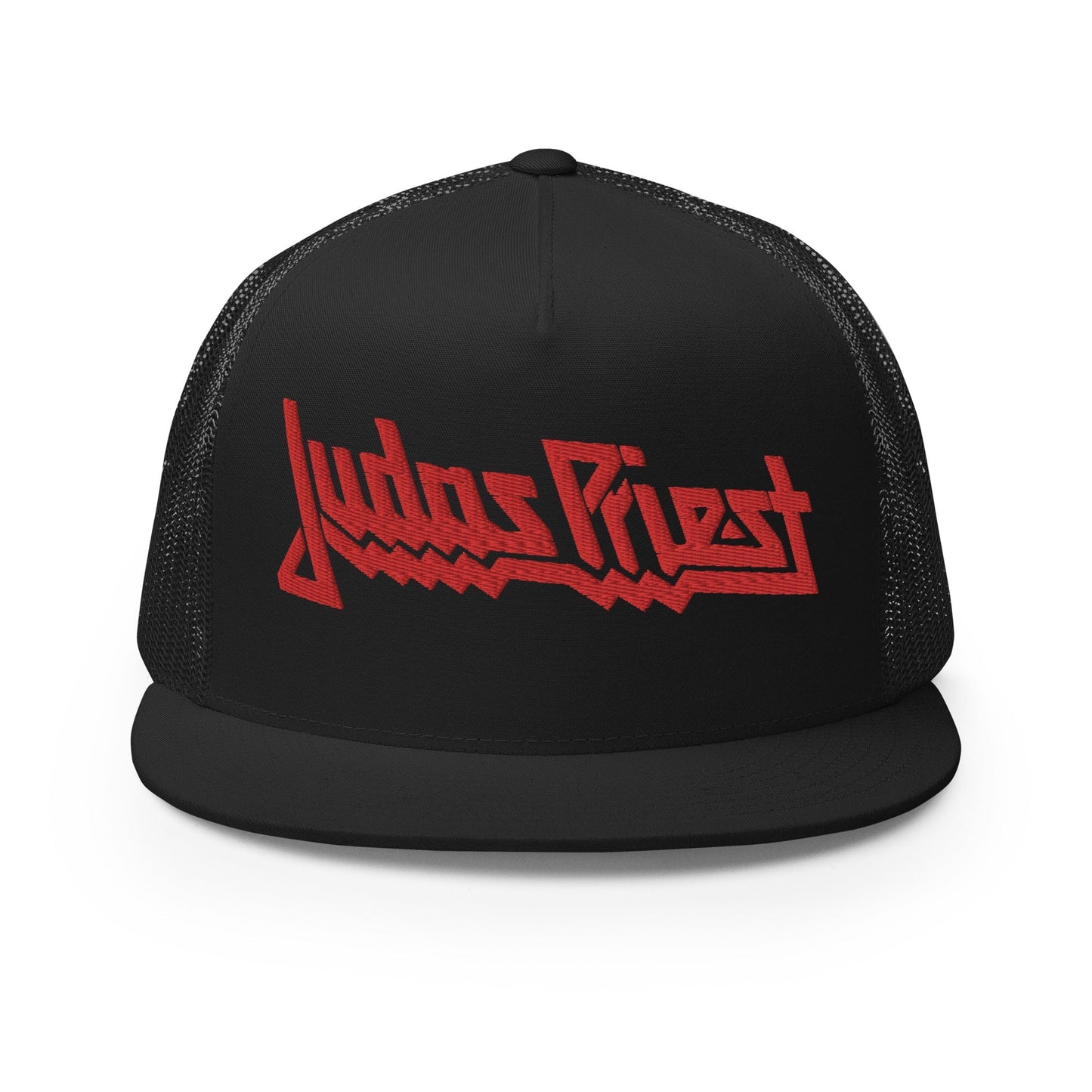 MERCHMOMENT Judas Priest Electric Red Logo Embroidered Trucker Hat [Apparel]