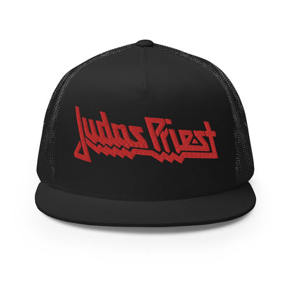 MERCHMOMENT Judas Priest Electric Red Logo Embroidered Trucker Hat [Apparel]