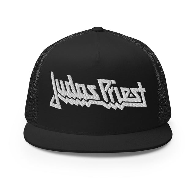 Judas Priest Electric White Logo Embroidered Trucker Hat []