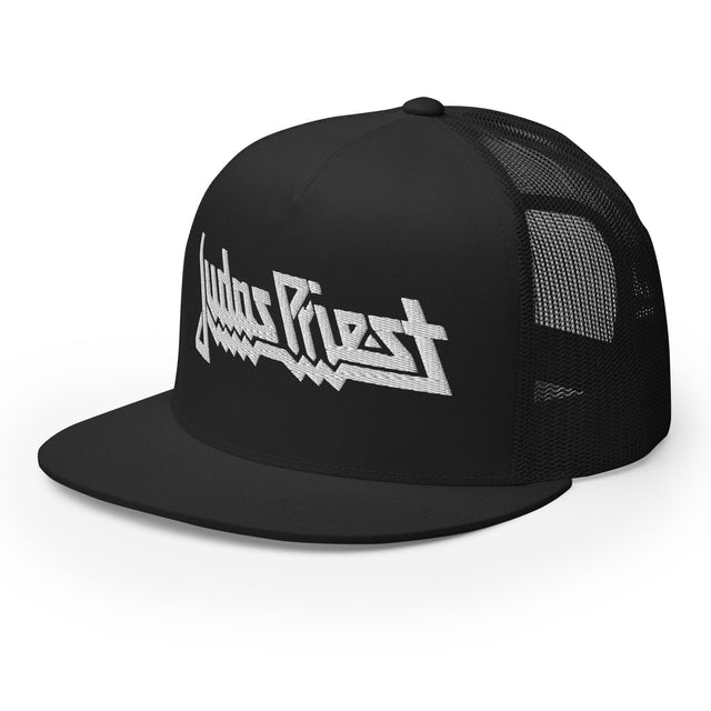 Judas Priest Electric White Logo Embroidered Trucker Hat []