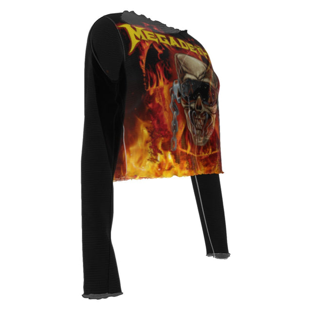 Megadeth Flaming Vic Women's Mesh Top []