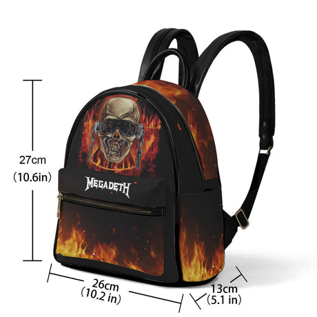 Megadeth Vic Flames Mini-Backpack - Vegan Leather []