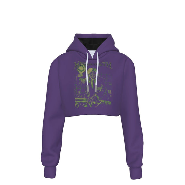 Megadeth Vic Suit Women's Cropped Hoodie []