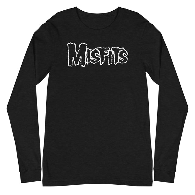 Misfits - White Drip Logo Long Sleeve T-Shirt []