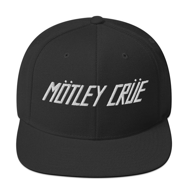 Motley Crue Classic Logo Black Embroidered Snap Back Hat []