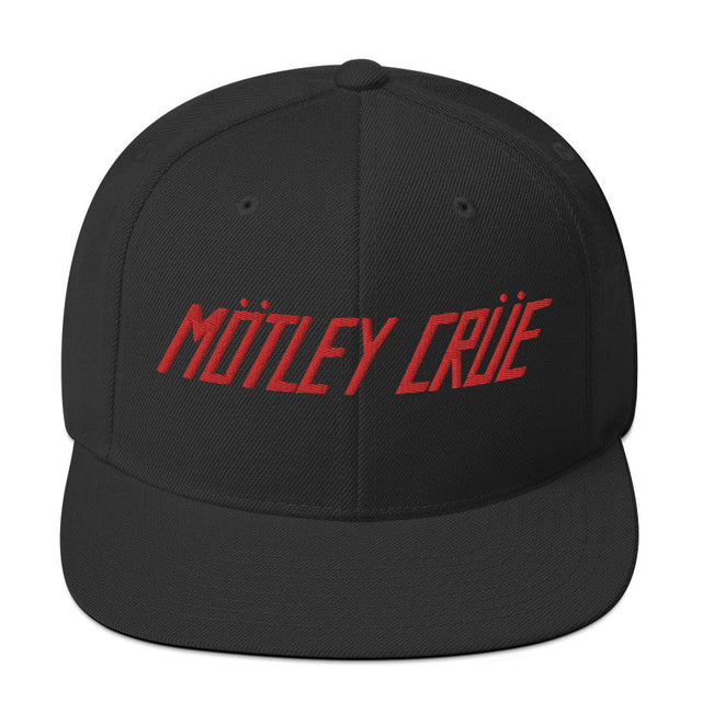 MerchMoment - Motley Crue Classic Logo Red Embroidered Snap Back Hat []