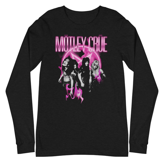 Motley Crue - Neon Pink Long Sleeve T-Shirt []