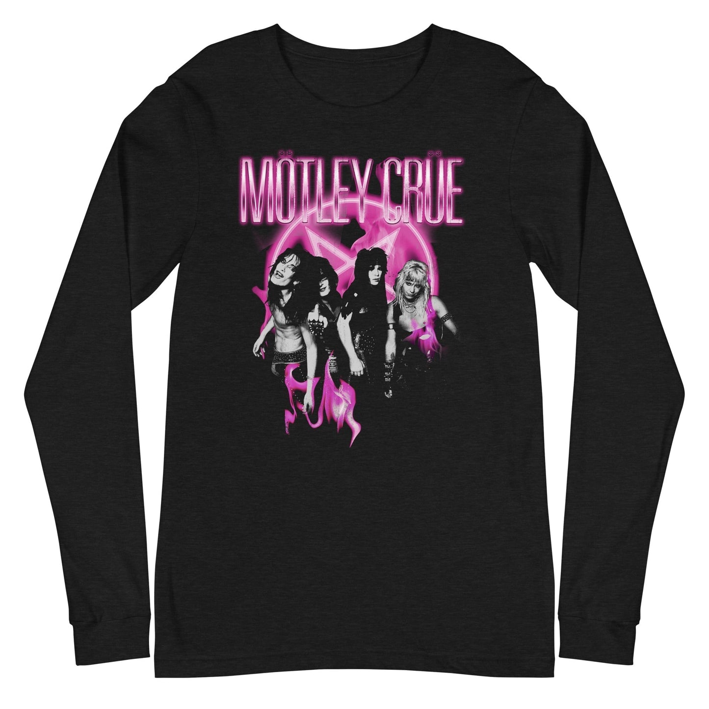 MERCHMOMENT Motley Crue - Neon Pink Long Sleeve T-Shirt [Apparel]