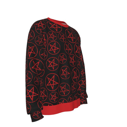 MERCHMOMENT Motley Crue Pentagram All Over Print Sweatshirt [Apparel]