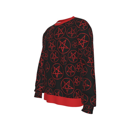 MERCHMOMENT Motley Crue Pentagram All Over Print Sweatshirt [Apparel]