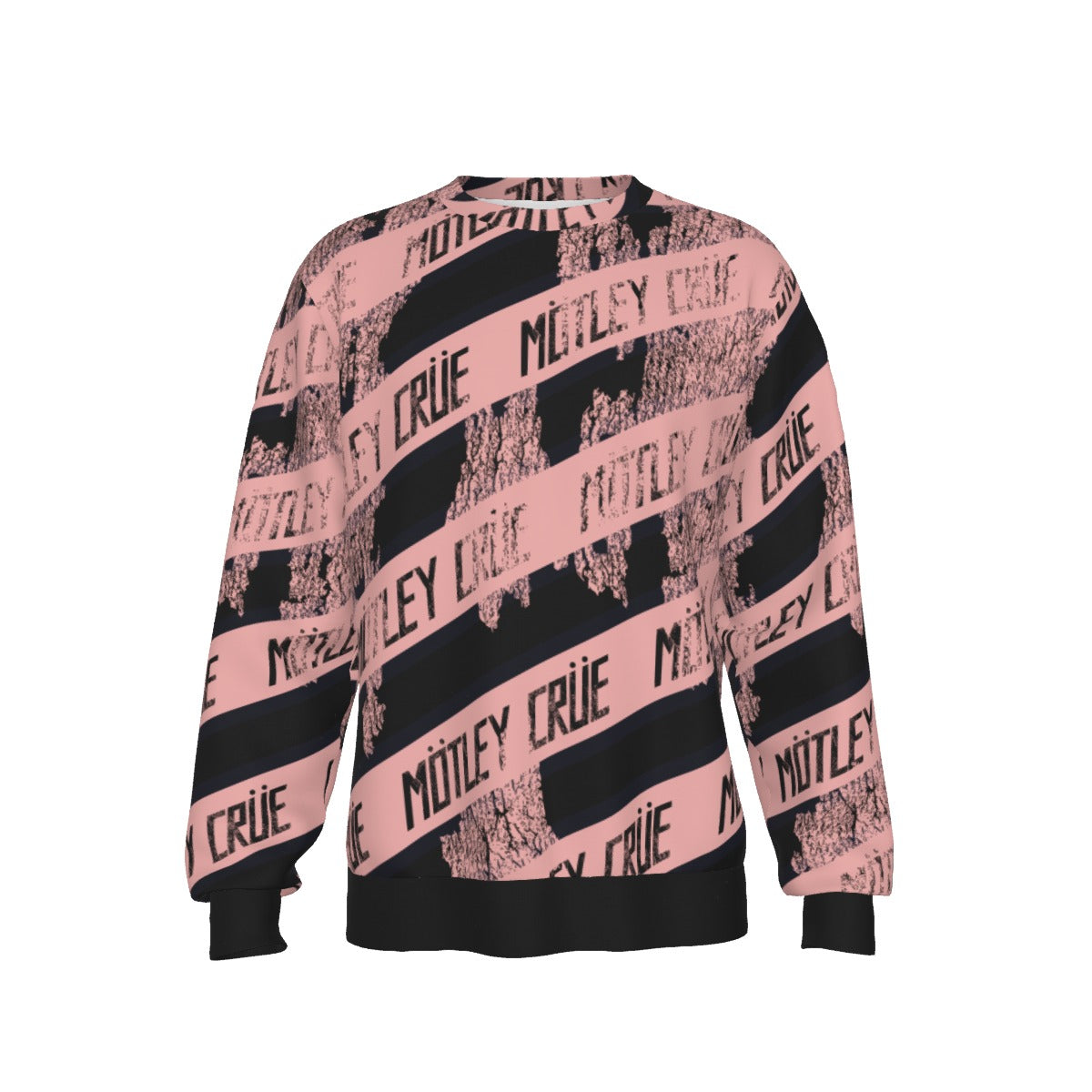 MERCHMOMENT Motley Crue Slanted All Over Print Sweatshirt [Apparel]