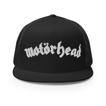 MERCHMOMENT Motorhead Arched Logo Embroidered Trucker Hat [Apparel]