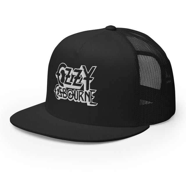 Ozzy Osborne White Logo Embroidered Trucker Hat []