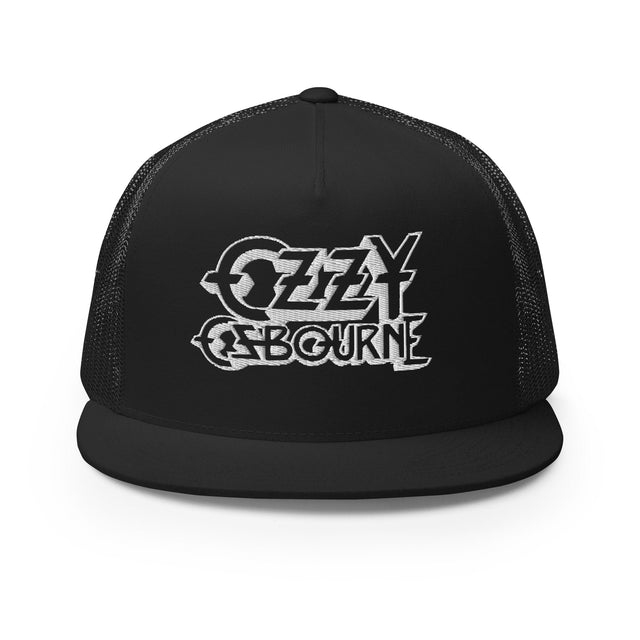 Ozzy Osborne White Logo Embroidered Trucker Hat []