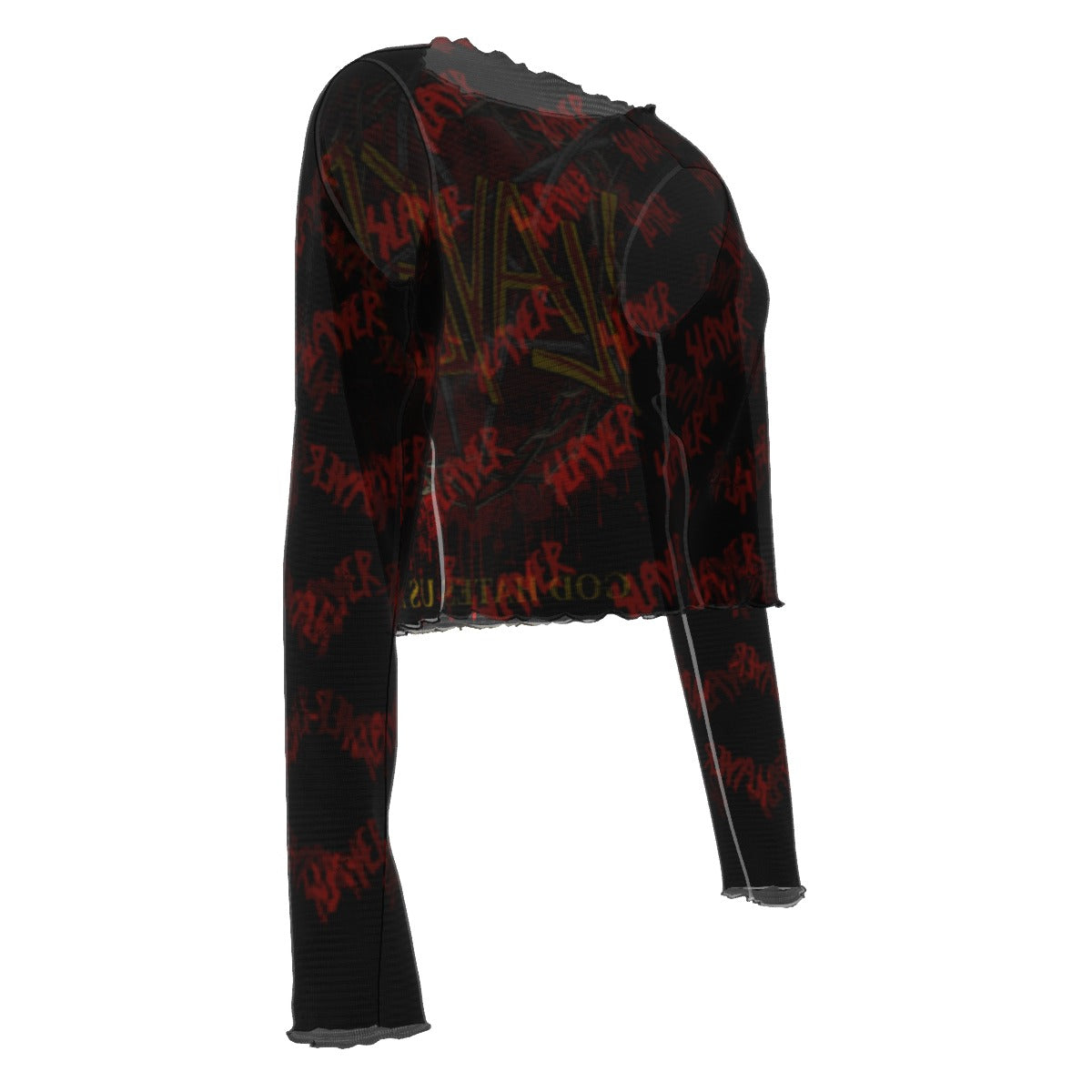 MERCHMOMENT Slayer Patterned Logo Women's Mesh Top [Apparel]