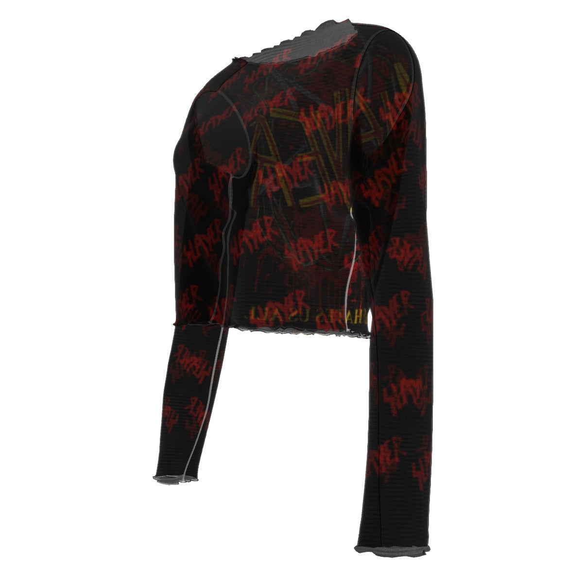 MERCHMOMENT Slayer Patterned Logo Women's Mesh Top [Apparel]