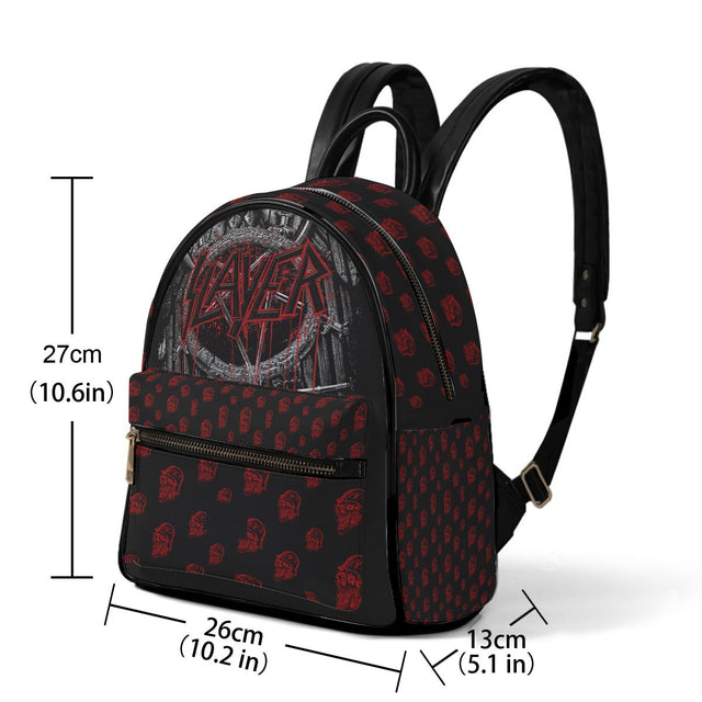 Slayer Red Logo Mini-Backpack Vegan Leather []