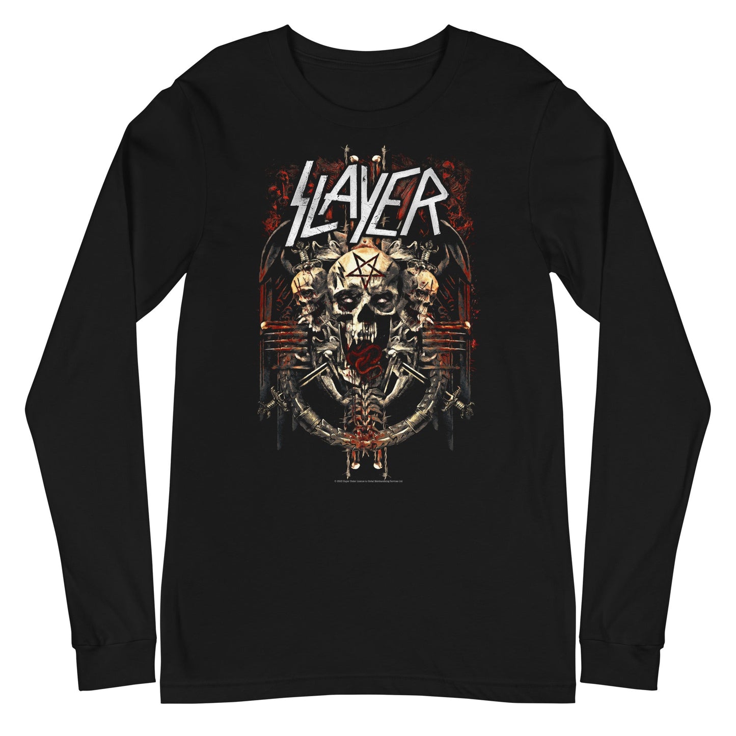 MERCHMOMENT Slayer - Triple Skull Long Sleeve T-Shirt [Apparel]