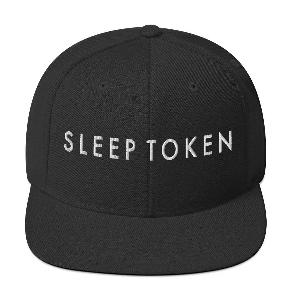 MERCHMOMENT Sleep Token Logo White Embroidered Snap Back Hat [Apparel]
