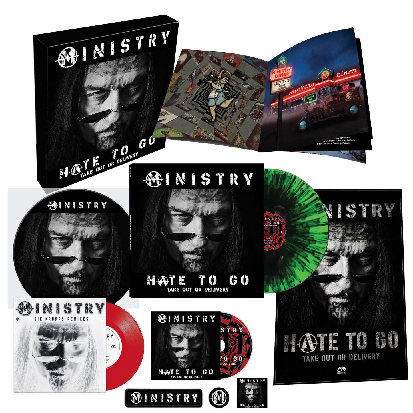 MINISTRY - Hate To Go - Take Out Or Delivery (Deluxe Box Edition) [Black/Green Splatter] [4LP] [Vinyl]