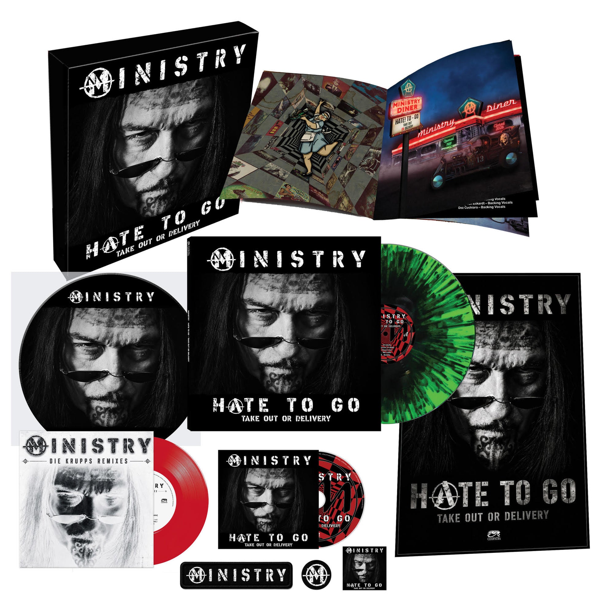 MINISTRY - Hate To Go - Take Out Or Delivery (Deluxe Box Edition) [Black/Green Splatter] [4LP] [Vinyl]