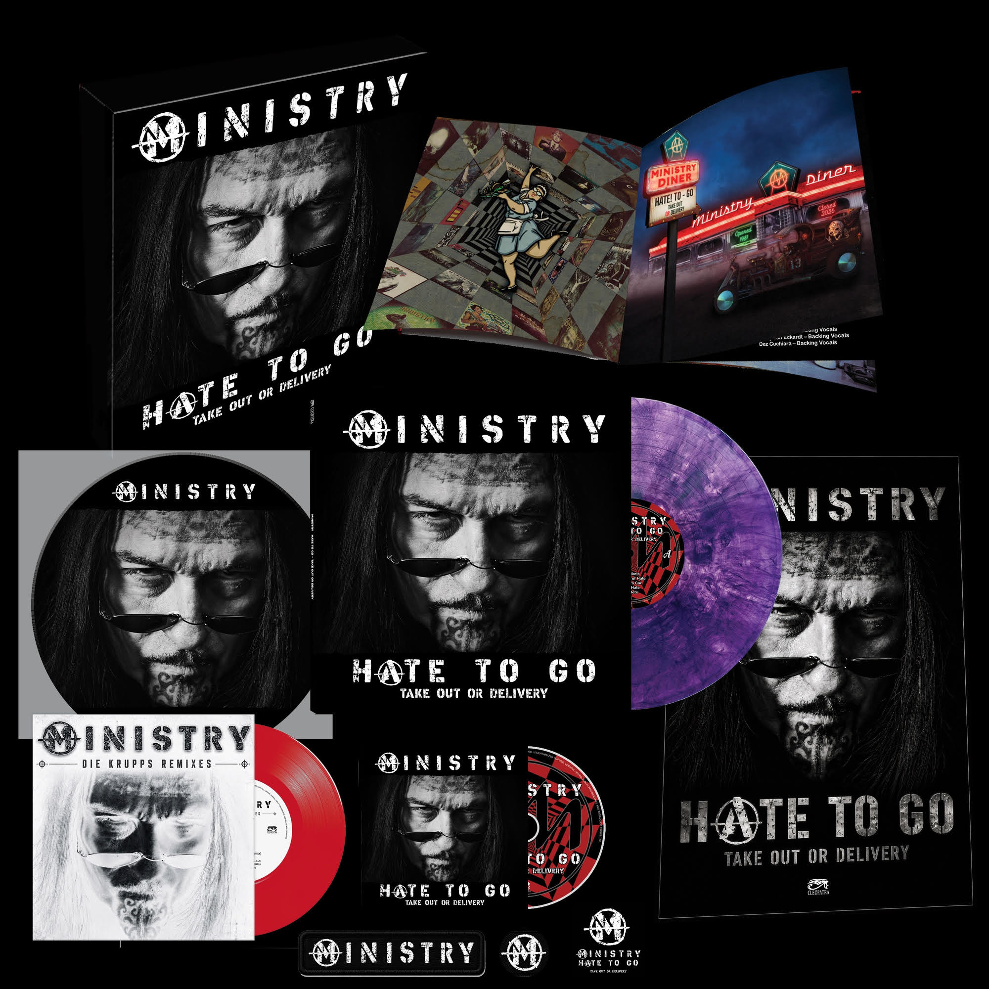 MINISTRY - Hate To Go - Take Out Or Delivery (Deluxe Box Edition) [Deluxe Box Edition With Purple/Black Marble] [4LP] [Vinyl]
