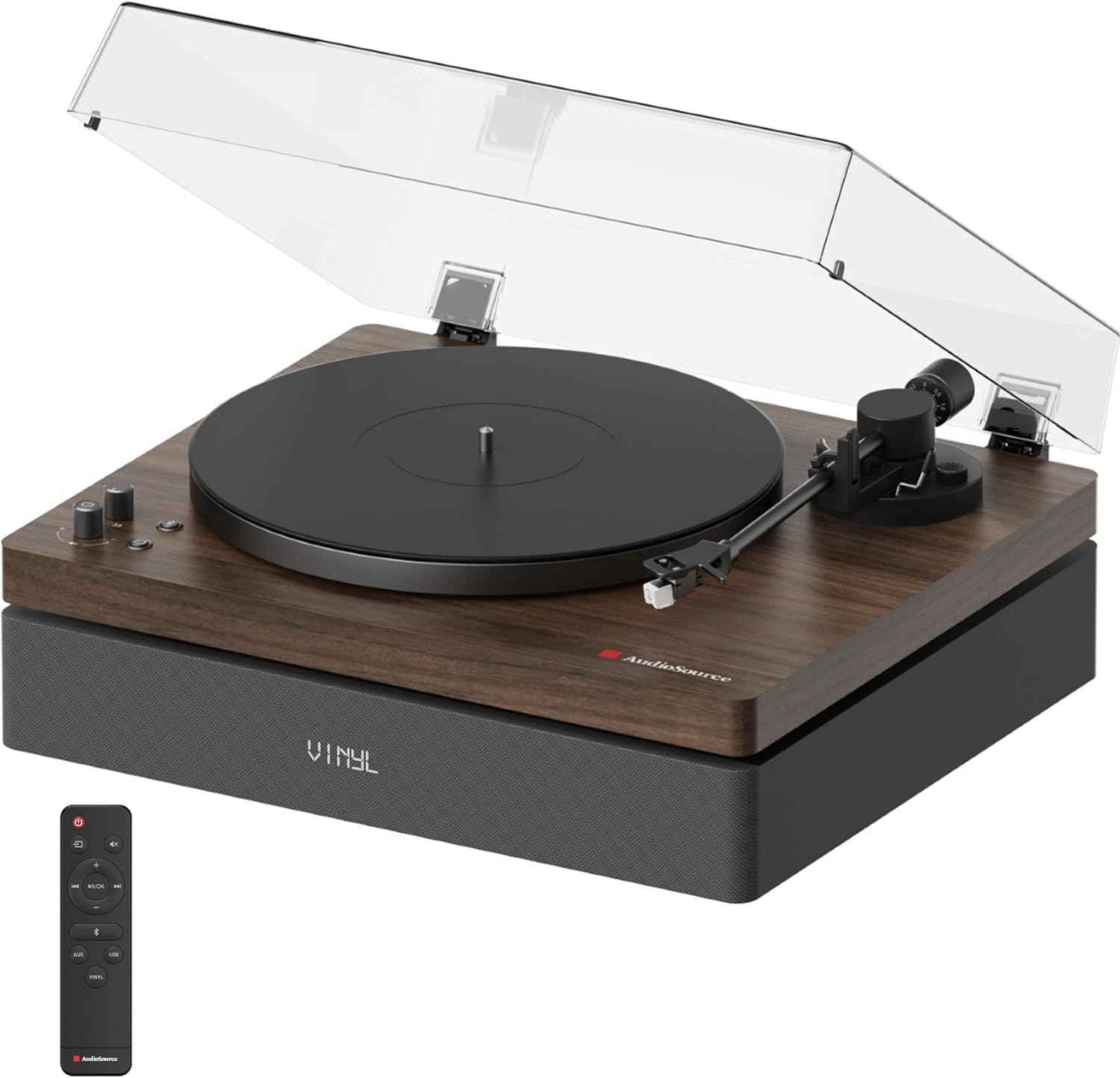 Monostereo One Stop - AudioSource Record Player, All-in-one Turntable with 2.1 Channel Built-in Speaker [Turntables]