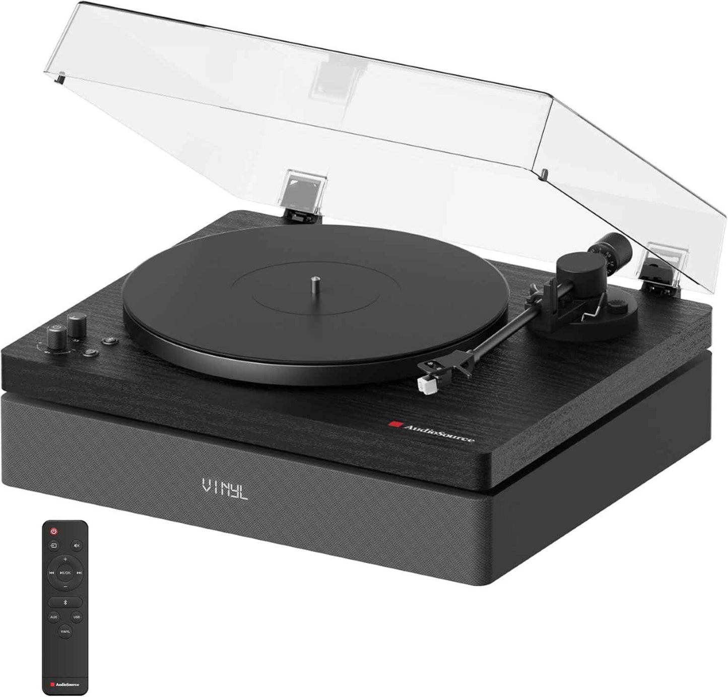 Monostereo One Stop - AudioSource Record Player, All-in-one Turntable with 2.1 Channel Built-in Speaker [Turntables]