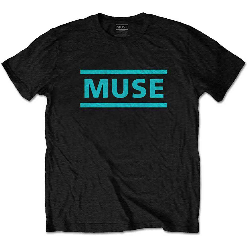 Muse - Camiseta con logo azul claro