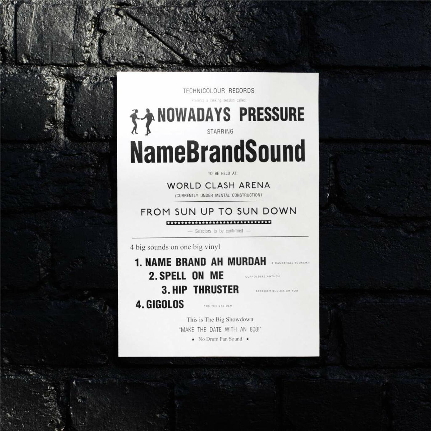 Name Brand Sound - Nowadays Pressure - 12" [Vinyl] - Paladin Vinyl