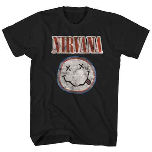 Nirvana - Camiseta con el logotipo desgastado